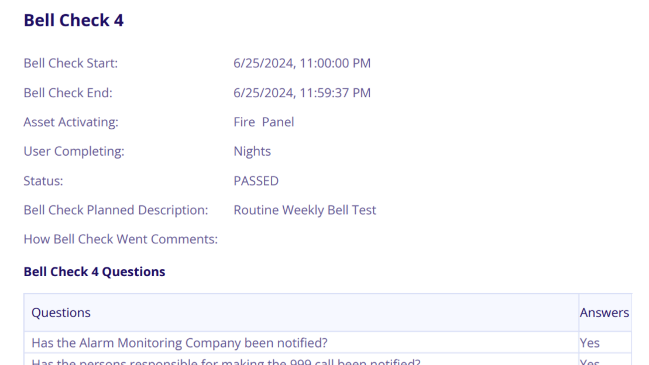 firecloud365 bell check report